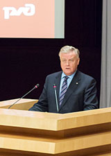 Владимир Якунин на II Съезде региональных журналистов в ОАО РЖД